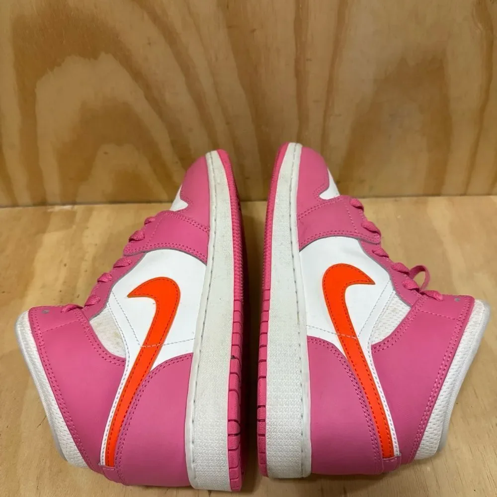 Nike Air Jordan 1 Mid Pinksicle Safety Orange Pink DX3240-681 GS Women’s Sz 8